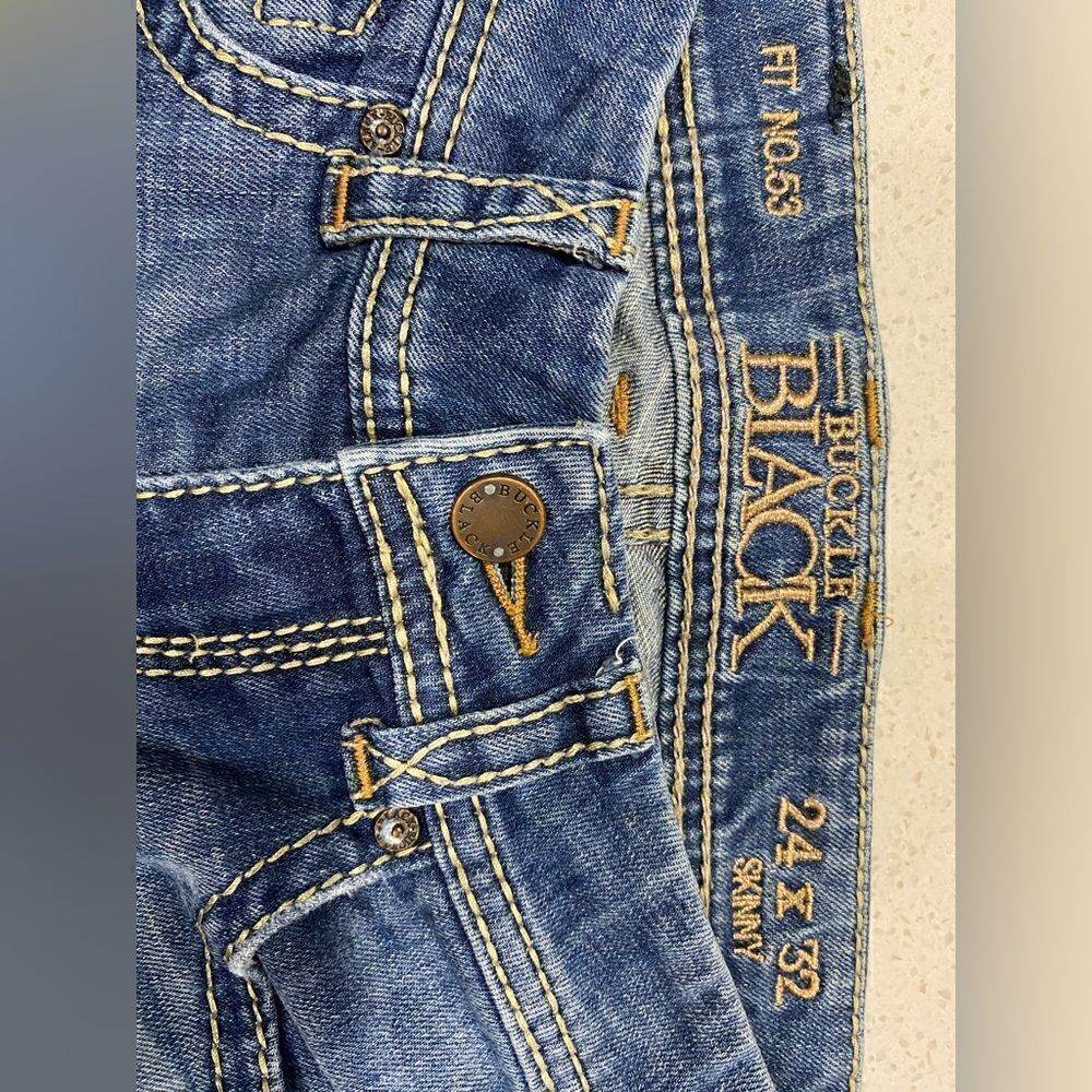 Buckle Black 24x32 Skinny Stretch Low Rise Denim Jeans Size EUC - Picture 3 of 10